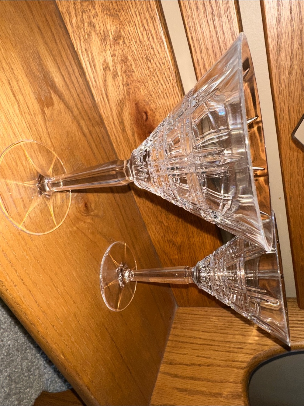 Crystal Cut Martini Glasses - Clear Glass (Set of 2). Marquis by Waterford - Picture 6 of 7
